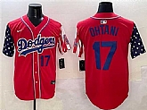 Men's Los Angeles Dodgers #17 Shohei Ohtani Red Limited Stitched Jersey,baseball caps,new era cap wholesale,wholesale hats